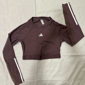 Adidas Brown Long Sleeve Crop Top